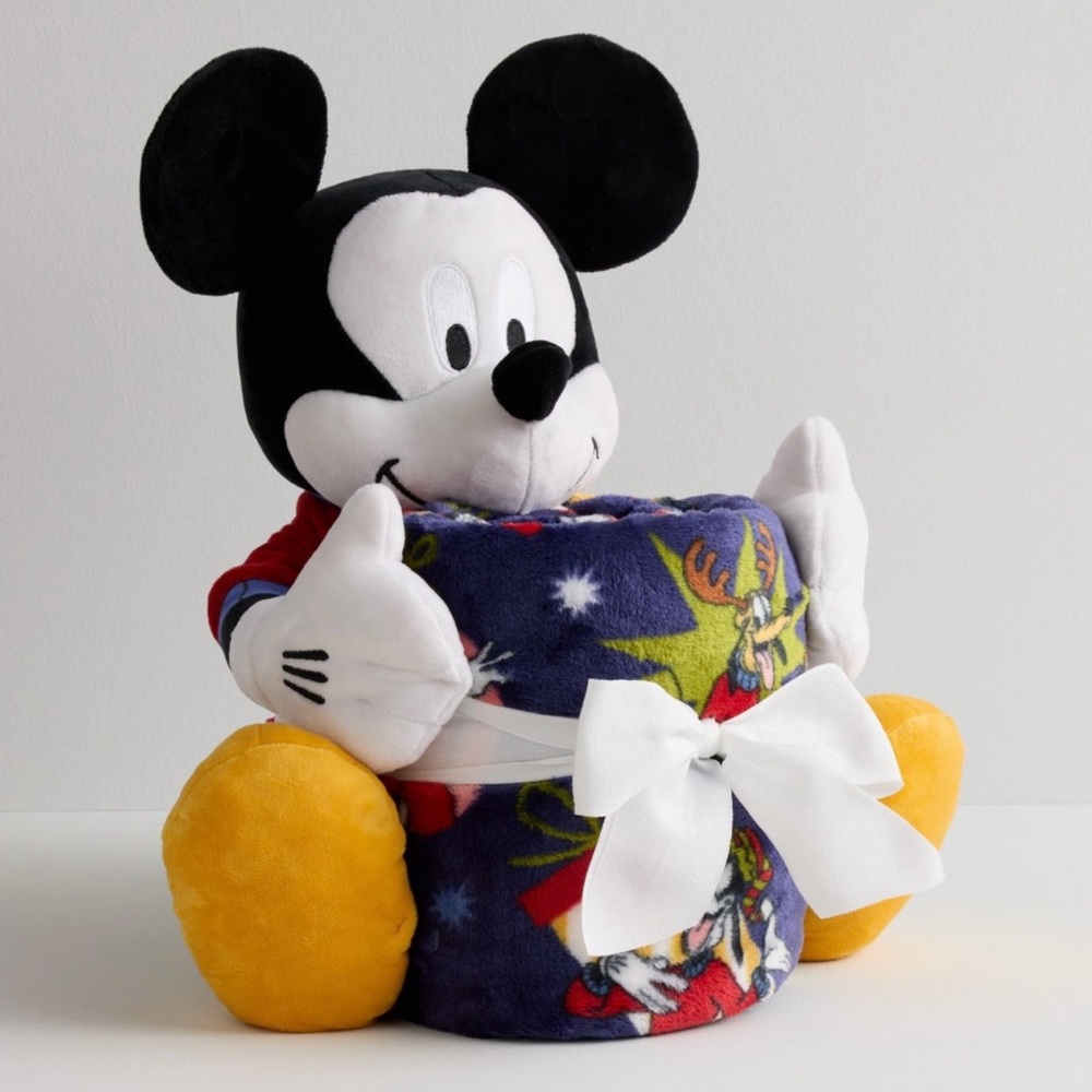The Big One Mickey Mouse Plush with Blanket - Black, Yellow, White